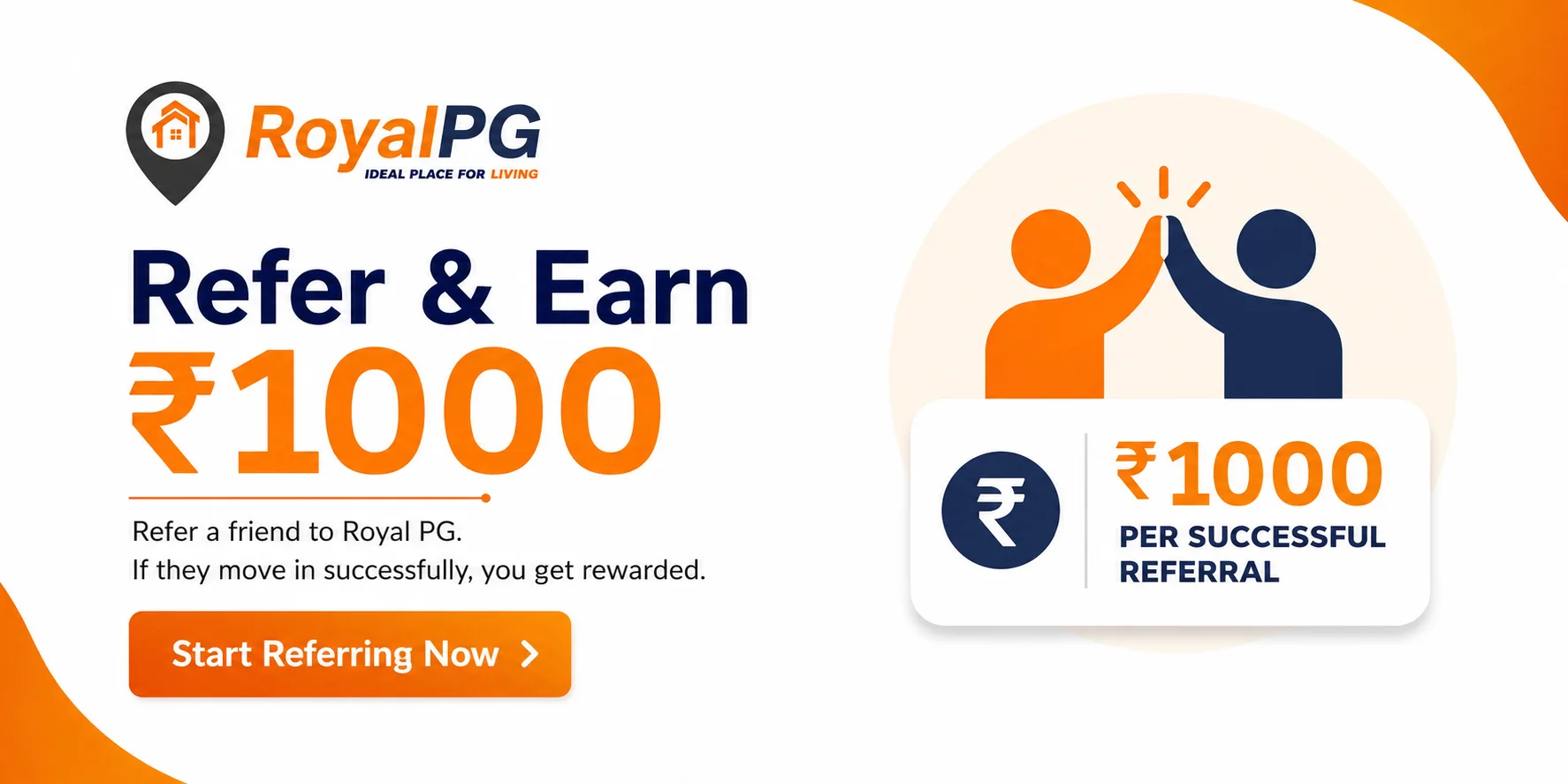 Refer & Earn ₹1000 — Royal PG Referral Program