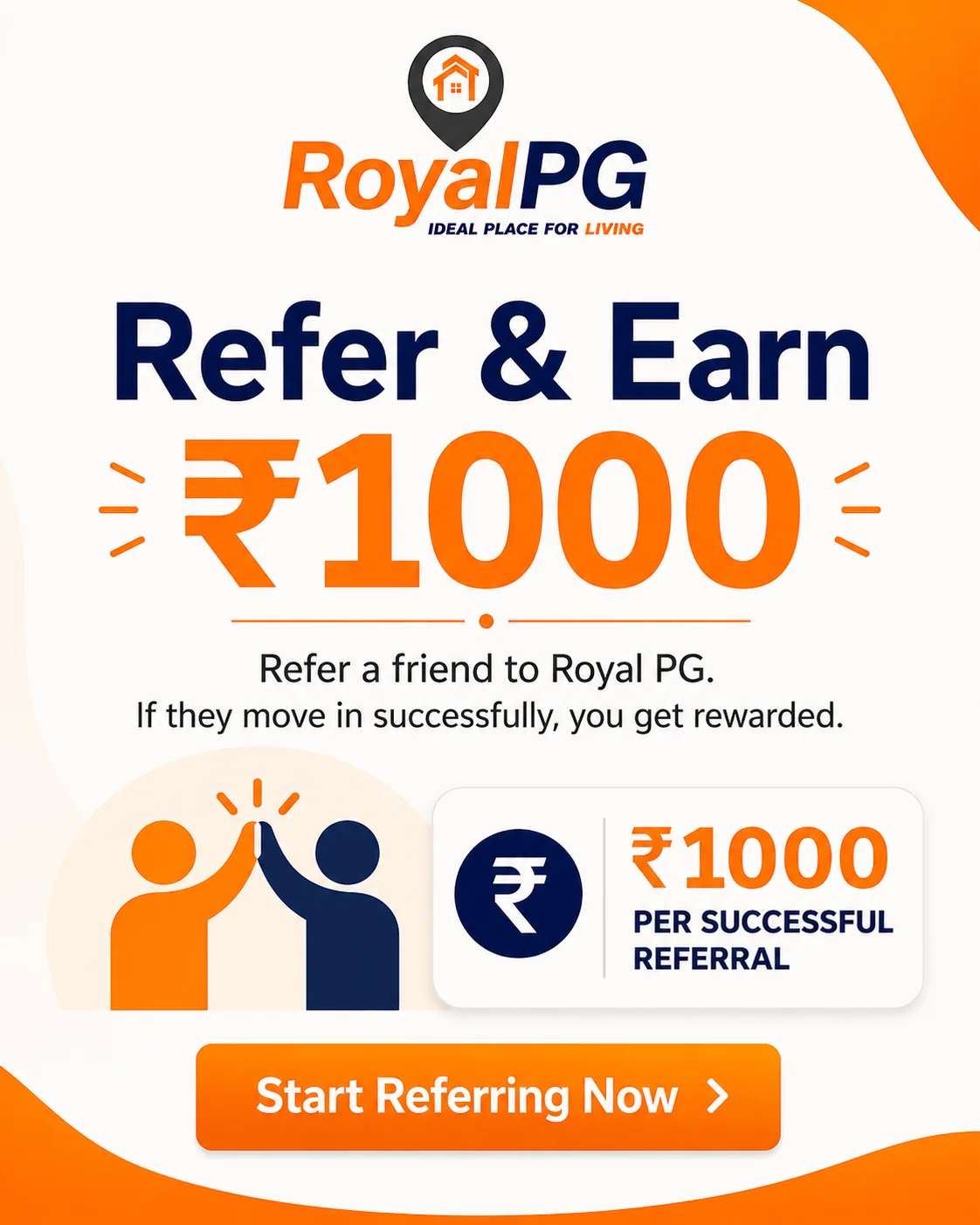 Refer & Earn ₹1000 — Royal PG