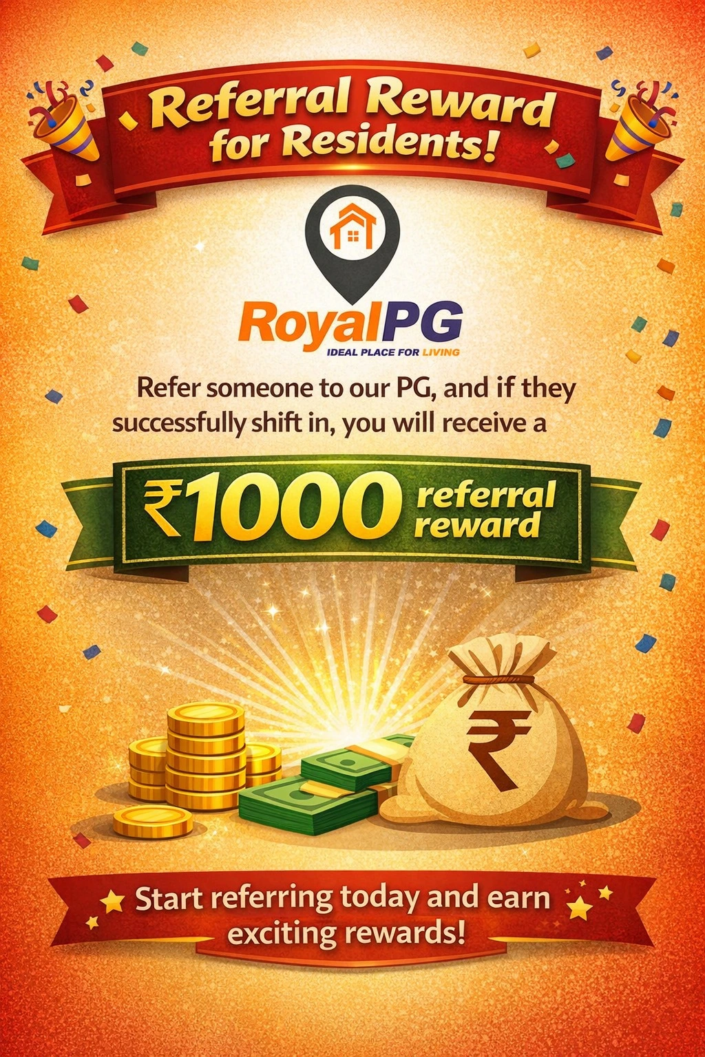 Referral Reward for Residents — Royal PG